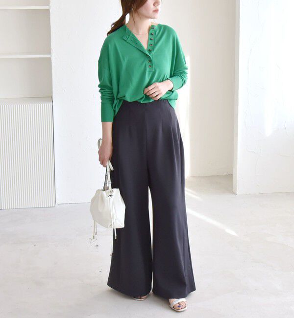 quaranciel「quaranciel:〈洗濯機可能〉ダンボール サイド タック ワイド パンツ」|その他|