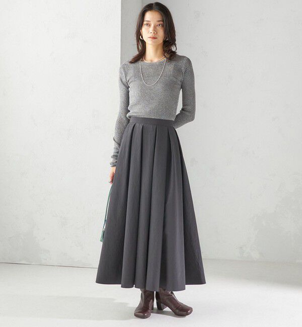 SHIPS for women「〈手洗い可能〉タフタ タック フレア スカート」|スカート|