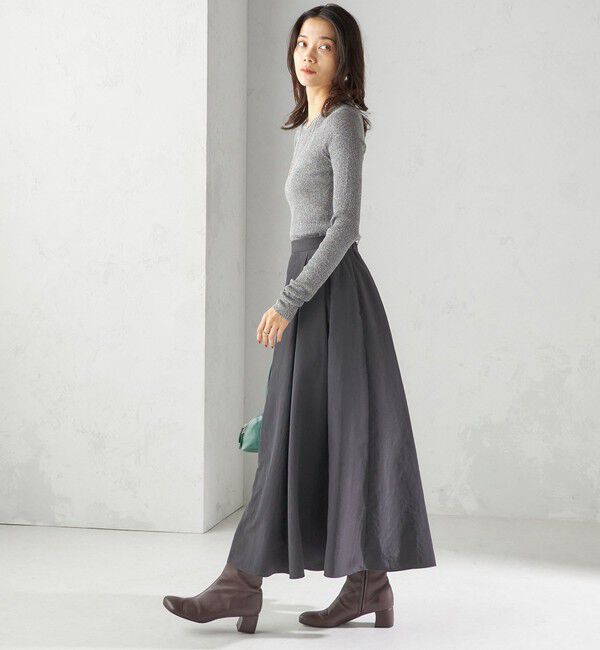 SHIPS for women「〈手洗い可能〉タフタ タック フレア スカート」|スカート|