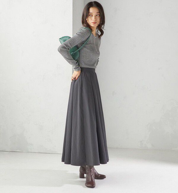 SHIPS for women「〈手洗い可能〉タフタ タック フレア スカート」|スカート|