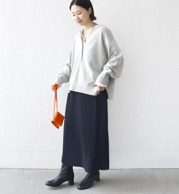 SHIPS for women「プリーツ ミディ ウエスト ゴム スカート」|スカート|