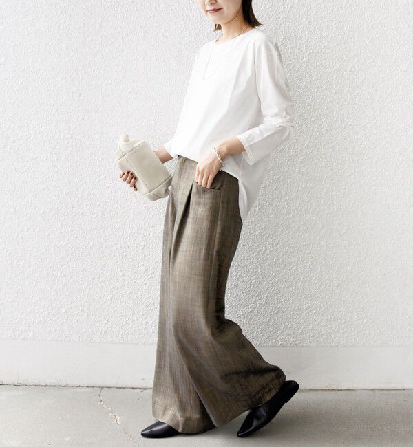 SHIPS for women「ワイド クルーネック コットン ロング スリーブ TEE」|Tシャツ・カットソー|