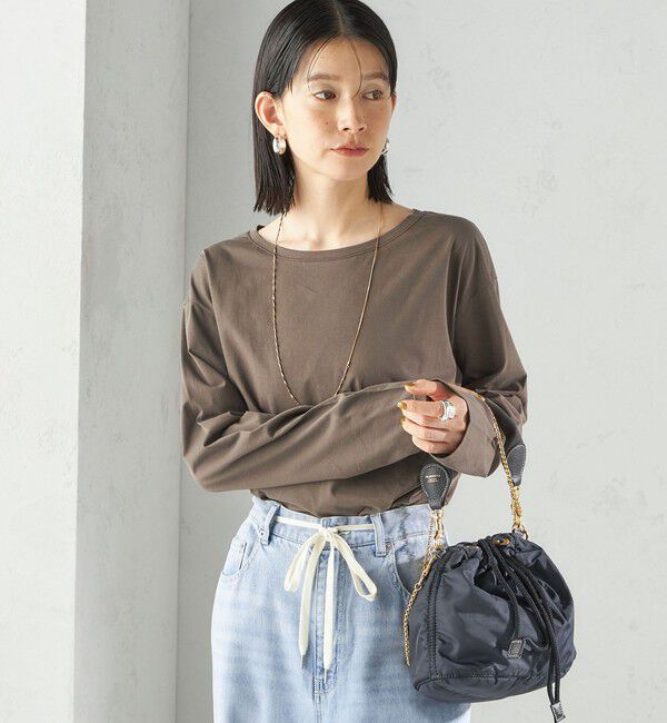 SHIPS for women「ワイド クルーネック コットン ロング スリーブ TEE」|Tシャツ・カットソー|