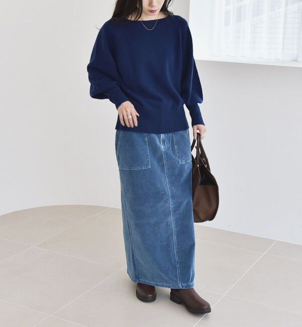 quaranciel「quaranciel:〈手洗い可能〉AQUA カシミヤ ミックス ボートネック ロングリブ パフ ニット」|ニット・セーター|