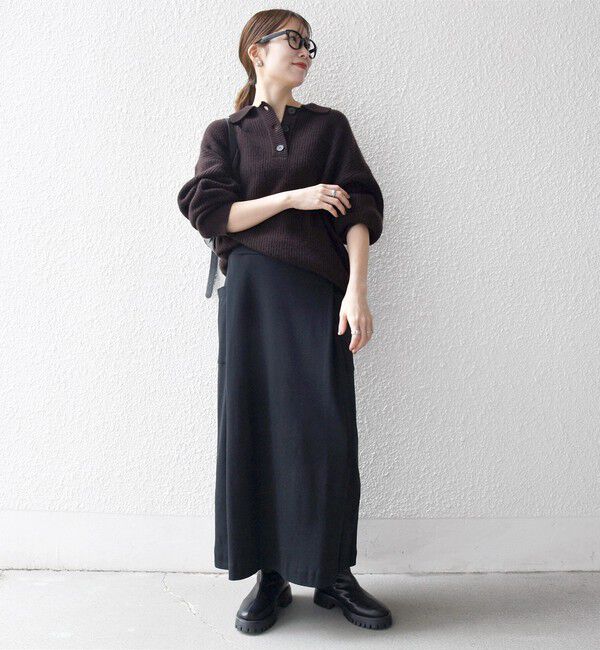 SHIPS any「SHIPS any:〈手洗い可能〉AQUA カシミヤ ミックス ポロ ニット」|ニット・セーター|