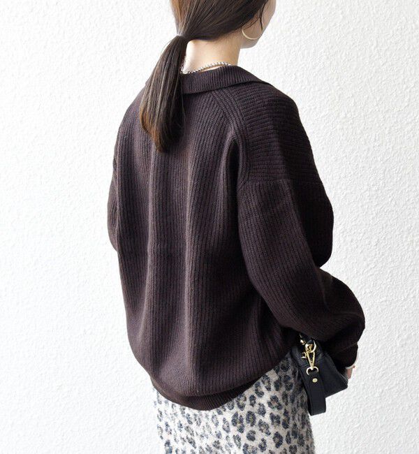 SHIPS any「SHIPS any:〈手洗い可能〉AQUA カシミヤ ミックス ポロ ニット」|ニット・セーター|