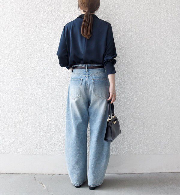 SHIPS any「《一部追加予約》SHIPS any:〈洗濯機可能〉サテン レースカラー ブラウス」|シャツ・ブラウス|