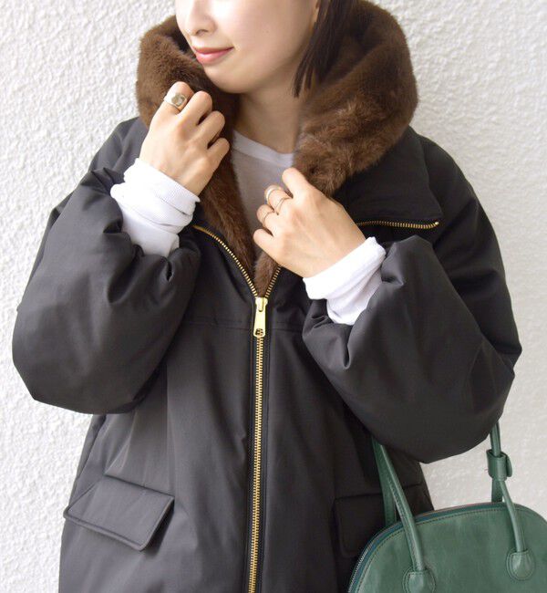 SHIPS for women「【WEB限定】2WAY フェイクファー 中綿 ブルゾン」|ブルゾン・スタジャン|