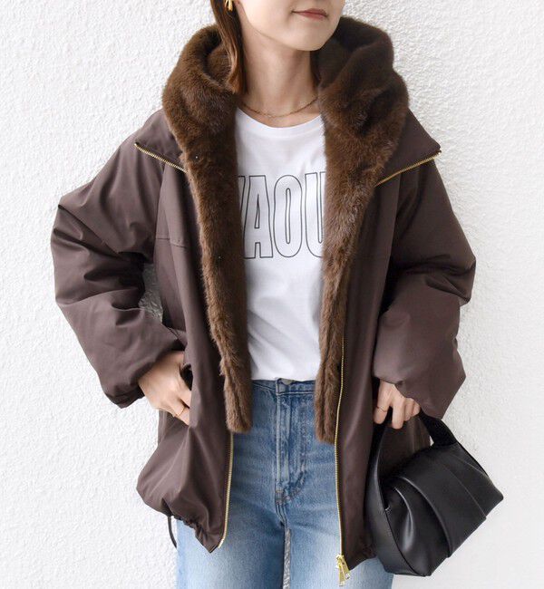 SHIPS for women「【WEB限定】2WAY フェイクファー 中綿 ブルゾン」|ブルゾン・スタジャン|