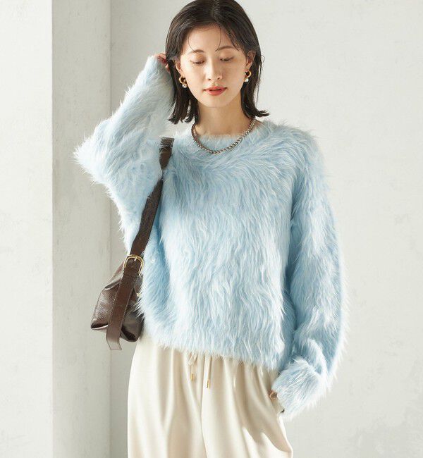 SHIPS for women「〈手洗い可能〉シャギー ファー クルーネック プルオーバー」|ニット・セーター|