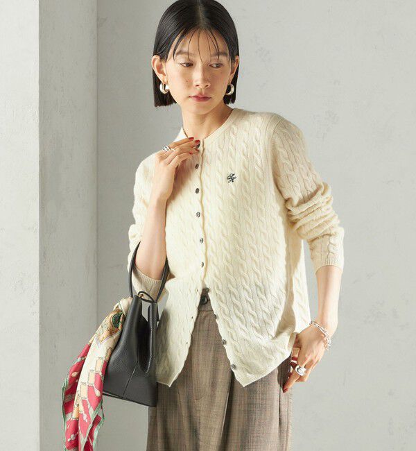 SHIPS for women「カシミヤ 細 ケーブル クルーネック カーディガン」|カーディガン|