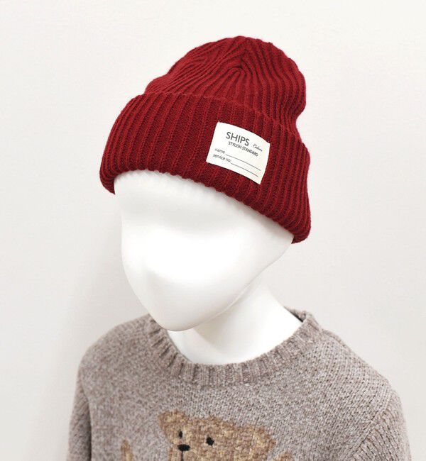 SHIPS Colors 「SHIPS Colors: KIDS /〈手洗い可能〉畦 ニット キャップ」|ニット帽|レッド