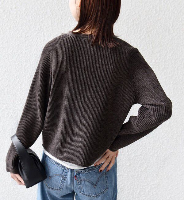 SHIPS for women「〈手洗い可能〉モール リブ クルーネック カーディガン」|カーディガン|
