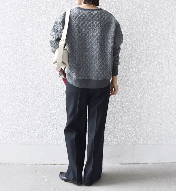 SHIPS for women「【WEB限定】〈手洗い可能〉キルティング ジャカード キーネック プルオーバー」|Tシャツ・カットソー|