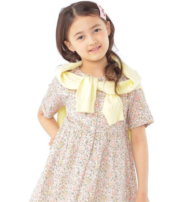 SHIPS KIDS「SHIPS KIDS:100～130cm / リバティ ボタン カーディガン」|カーディガン|イエロー