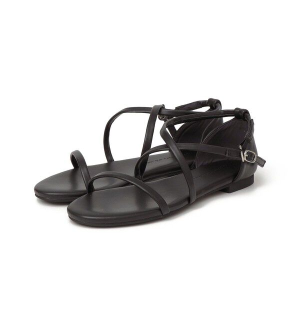 SHIPS any「《予約》【SHIPS any別注】eblouna: フラット ナロー ストラップ サンダル」|サンダル|