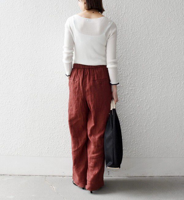 SHIPS any「《予約》SHIPS any:〈洗濯機可能〉リネン イージー ベイカー パンツ」|その他|