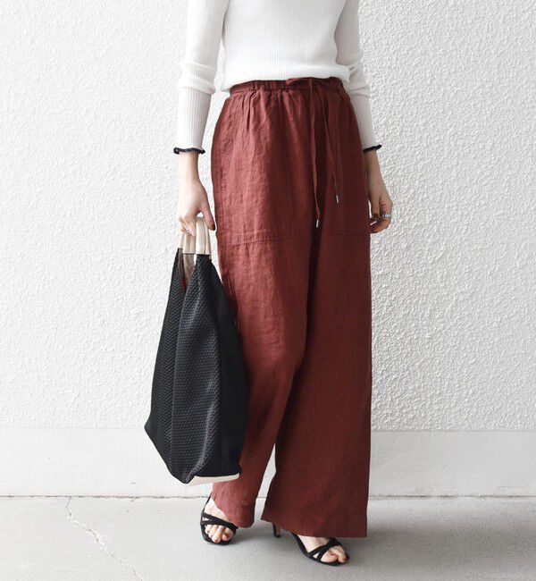 SHIPS any「《予約》SHIPS any:〈洗濯機可能〉リネン イージー ベイカー パンツ」|その他|