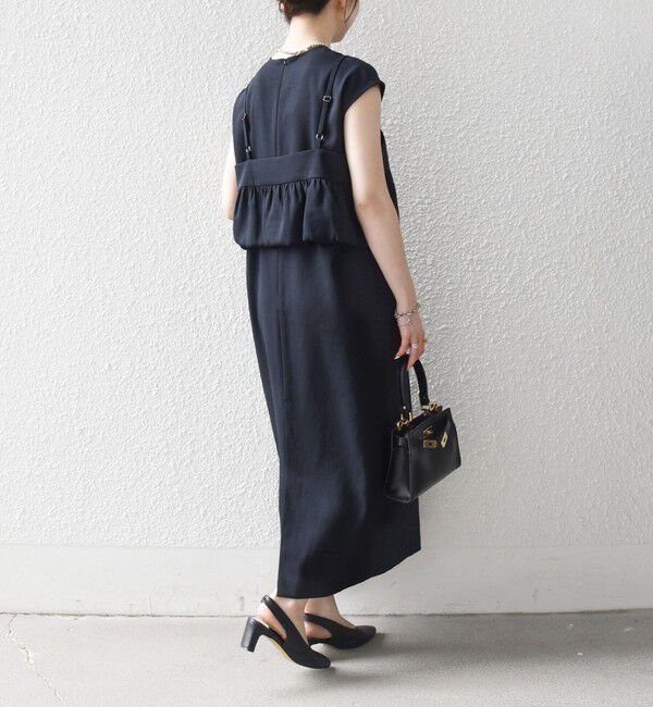 SHIPS any「《予約》SHIPS any:〈洗濯機可能〉リネン ライク ビスチェ &times; Iライン ワンピース セット」|ワンピース|