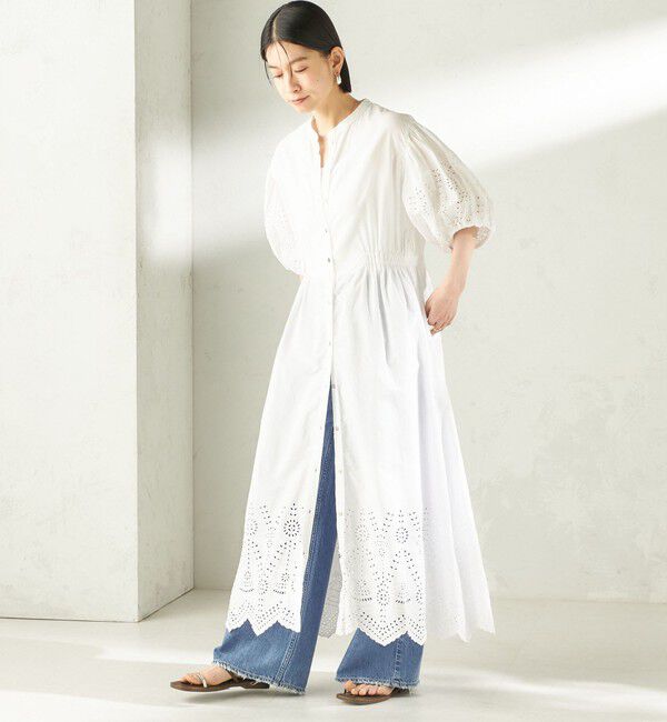 SHIPS for women「《予約》【SHIPS別注】Fanaka:〈手洗い可能〉シフリー ウエスト ギャザー ワンピース」|ワンピース|