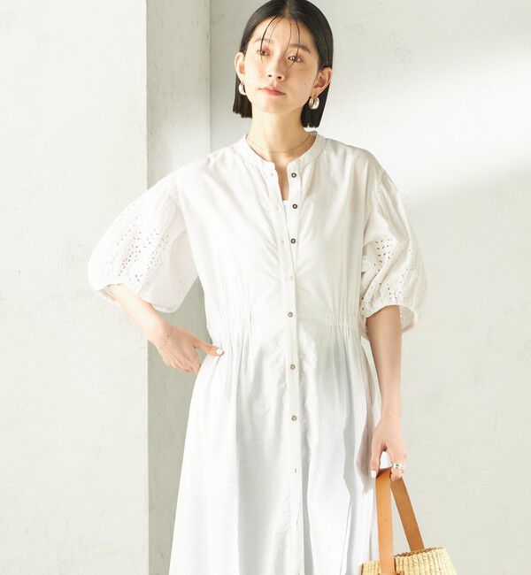 SHIPS for women「《予約》【SHIPS別注】Fanaka:〈手洗い可能〉シフリー ウエスト ギャザー ワンピース」|ワンピース|