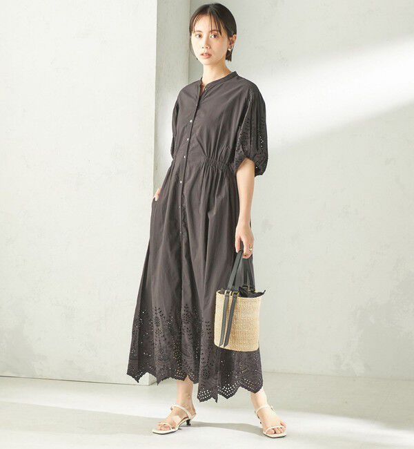 SHIPS for women「《予約》【SHIPS別注】Fanaka:〈手洗い可能〉シフリー ウエスト ギャザー ワンピース」|ワンピース|