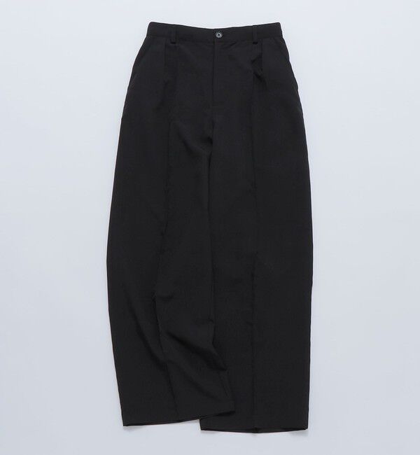 SHIPS「【WEB限定】SHIPS: リネン ライク ワイドスラックス」|スラックス|ブラック