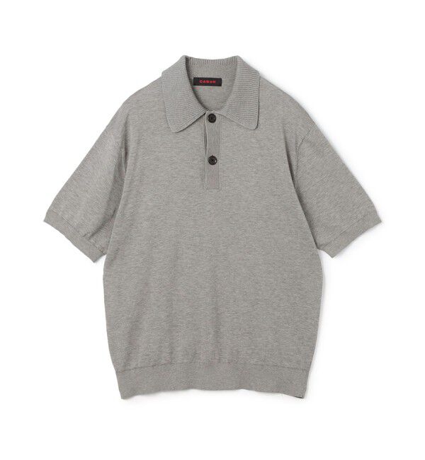 CABaN「コットン ポロニットプルオーバー」|ニット・セーター|15 グレー