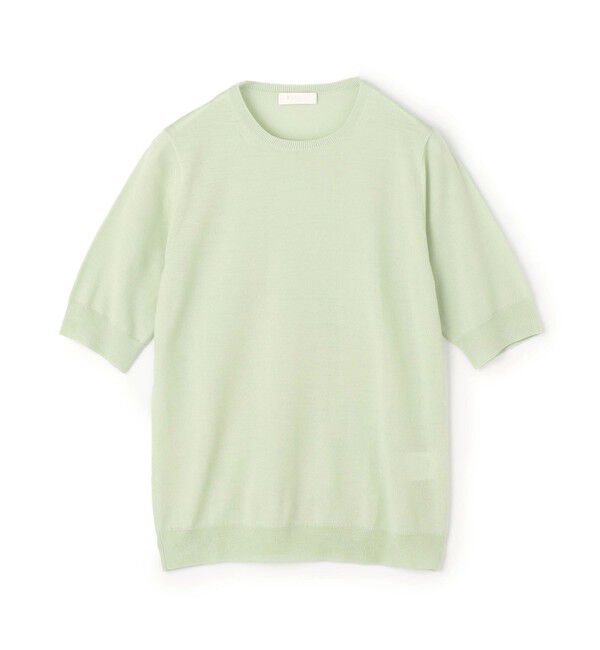 Ballsey「スーパーエクストラファインウール ハーフスリーブプルオーバー」|ニット・セーター|53 ライトグリーン