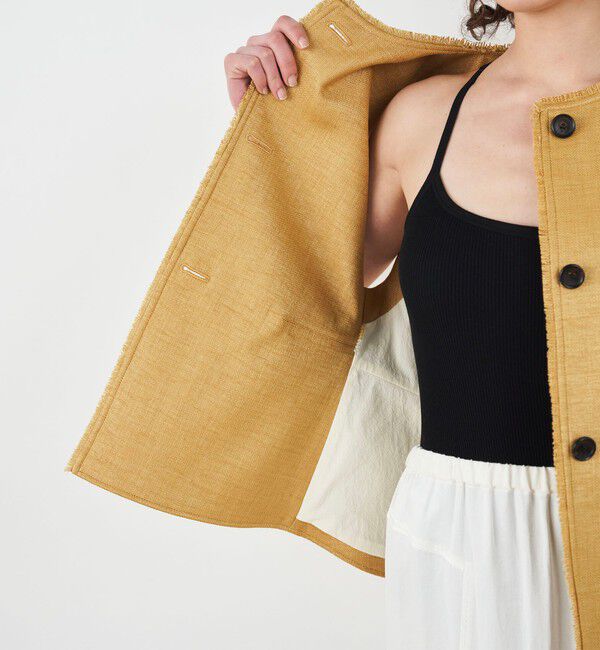 DES PRES「ナイロンコットンラフィア クルーネックジレ」|ベスト・ジレ|