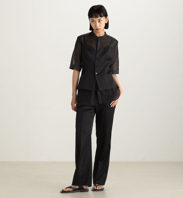 Edition「エンボスサテン ストレートスラックス」|スラックス|