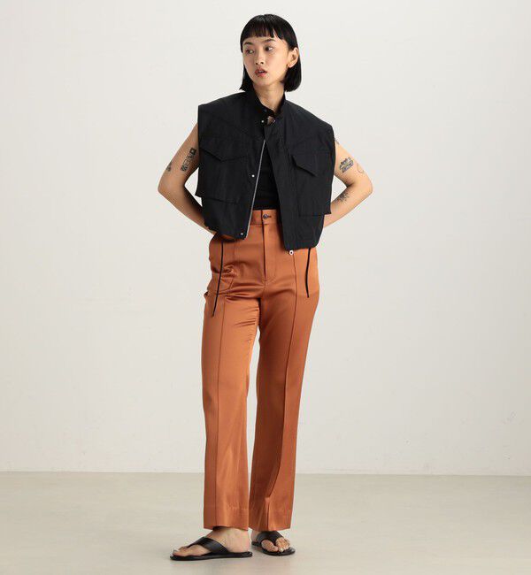 Edition「エンボスサテン ストレートスラックス」|スラックス|