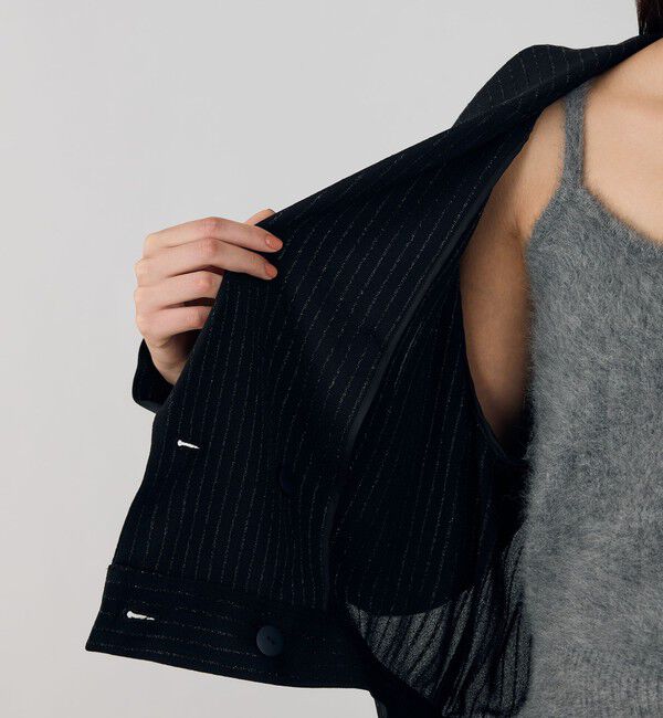 DES PRES「グリッターストライプ ショートブルゾン」|ブルゾン・スタジャン|