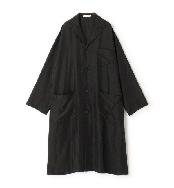 GALERIE VIE「フィブリルシルク ショップコート」|ステンカラーコート|17 チャコールグレー