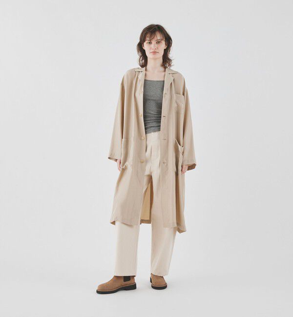 GALERIE VIE「フィブリルシルク ショップコート」|ステンカラーコート|