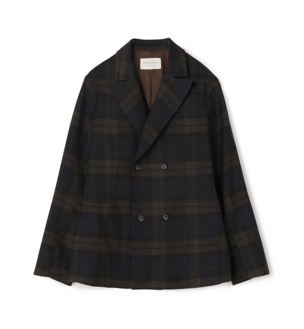 TOMORROWLAND MENS「シェットランドウール ダブルブレステッド 4Bジャケット」|テーラードジャケット|58 ダークグリーン系