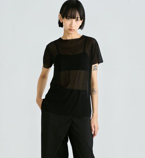 Edition「シアーフライス ハーフスリーブトップス」|Tシャツ・カットソー|