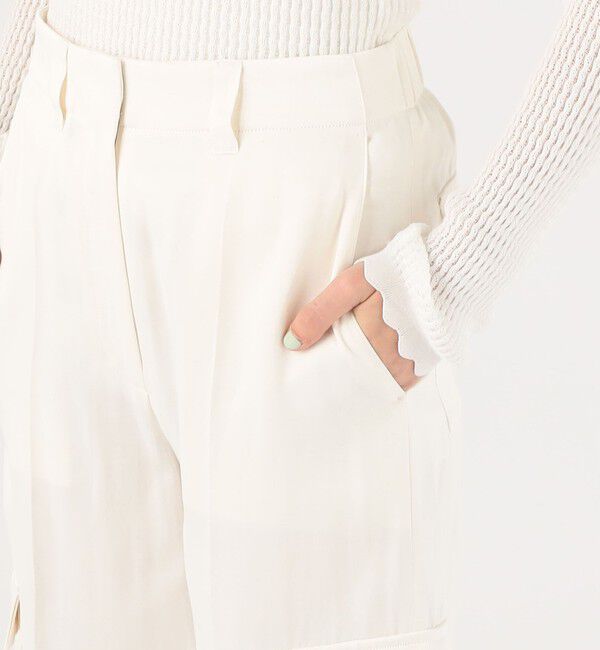 DES PRES「ソフトサテンワイドカーゴパンツ」|カーゴ|