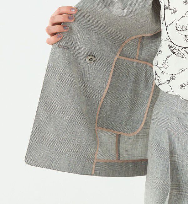 TOMORROWLAND collection「サマーグレンチェック ダブルブレストジャケット」|テーラードジャケット|