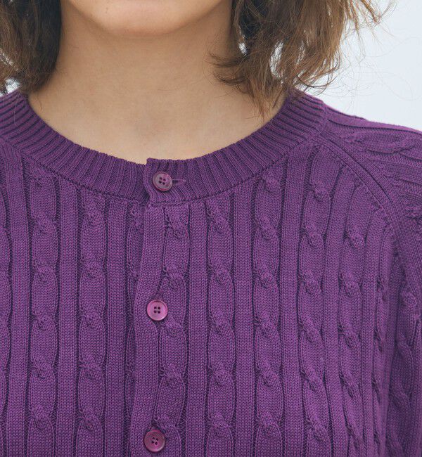 MACPHEE「ギザケーブル クルーネックカーディガン」|カーディガン|