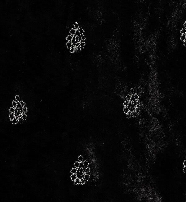 SOULEIADO「ベロアエンブロイダリー ナロースカート」|フレア|