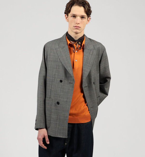 TOMORROWLAND MENS「シェットランドウール ダブルブレステッド 4Bジャケット」|テーラードジャケット|