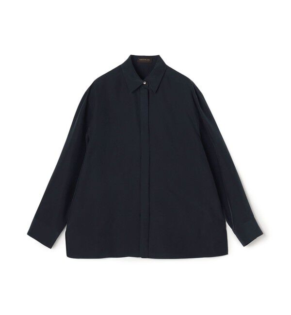TOMORROWLAND collection「シルクサンドウォッシュ レギュラーカラーブラウス」|シャツ・ブラウス|69 ネイビー