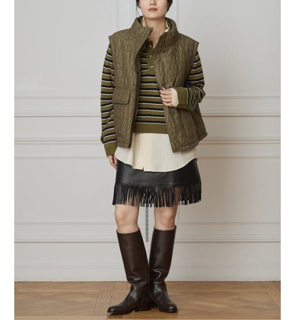 IENA LA BOUCLE「IENA LA BOUCLE レザーフリンジミニスカート」|スカート|