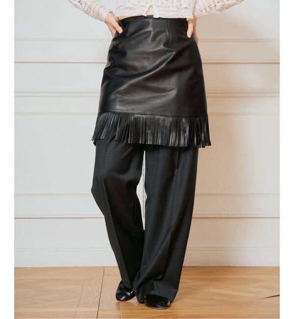 IENA LA BOUCLE「IENA LA BOUCLE レザーフリンジミニスカート」|スカート|