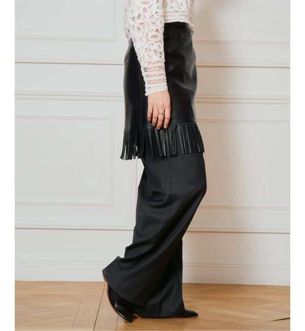 IENA LA BOUCLE「IENA LA BOUCLE レザーフリンジミニスカート」|スカート|