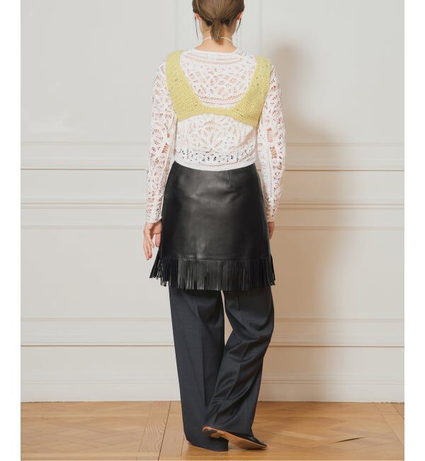IENA LA BOUCLE「IENA LA BOUCLE レザーフリンジミニスカート」|スカート|