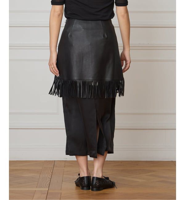IENA LA BOUCLE「IENA LA BOUCLE レザーフリンジミニスカート」|スカート|
