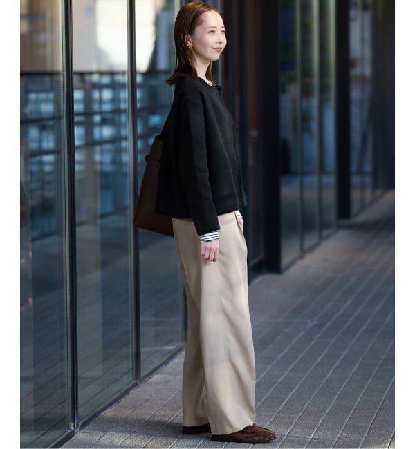 SLOBE IENA「《一部WEB・店舗限定カラーあり》ダブルフェイスニットジャケット」|カーディガン|