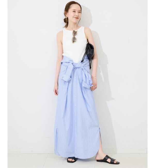 SLOBE IENA「《予約》ファインブロードEXロングシャツワンピース」|ワンピース|